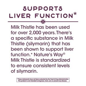 Nature's Way Standardized Milk Thistle, Liver Function Support*, 60 Vegan Capsules