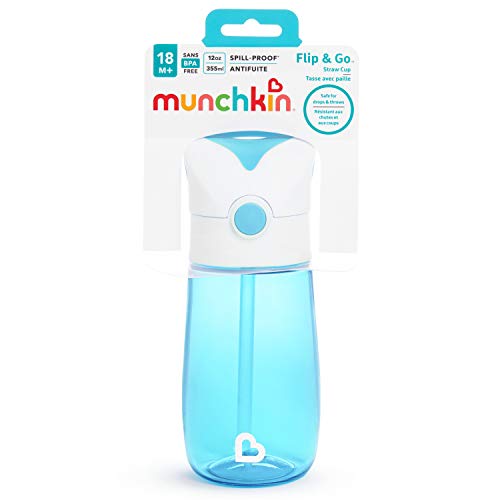 Munchkin® Flip & Go™ Tritan Straw Toddler Cup, 12 Ounce, Blue, 1 Pack