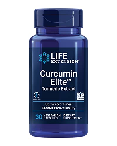 Life Extension Curcumin Elite Turmeric Extract – 270x Better Absorption Than Standard Curcumin, Support A Healthy Inflammatory Response, Gluten Free, Non-GMO, Vegetarian—30 Vegetarian Capsules