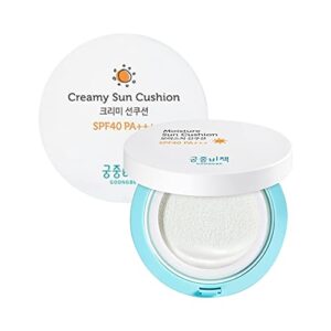 goongbe creamy sun cushion spf40 pa+++ 12g k-beauty 100% physical sunscreen