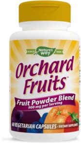 nature’s way orchard fruits powder blend, 12 fruit blend, 900mg per serving, 60 capsules