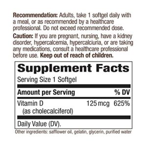 Nature's Way Vitamin D3 Max, Supports Healthy Bones and Teeth*, Supports Immune Health*, 125mcg per Serving, 240 Softgels