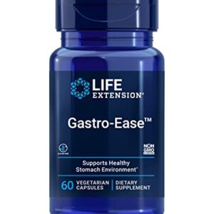 Life Extension Gastro-Ease - Digestive Health - Gastric Health Supplement with Zinc L-carnosine Plus Pylopass For Healthy Stomach Support - Non-GMO, Gluten-Free - 60 Vegetarian Capsules