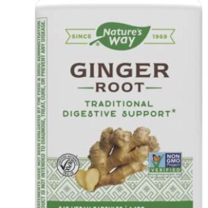 Nature's Way Ginger Root, Traditional Digestive Support*, 1110 mg Per Serving, Non-GMO Project Verified, 240 Capsules