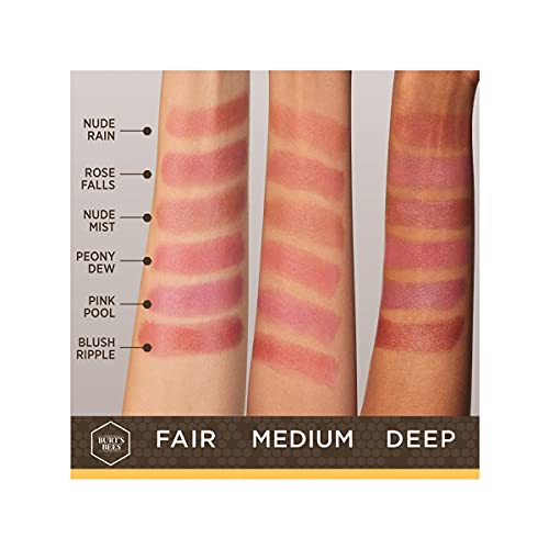 Burts Bees 100% Natural Glossy Lipstick, Peony Dew - 1 Tube