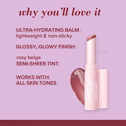 Burt's Bees Lip Gloss and Glow Glossy Balm, 100% Natural Makeup, Chai Time (Pack of 2 Tubes)