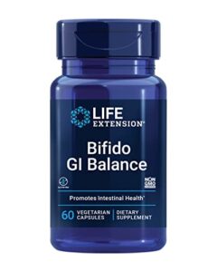 life extension bifido gi balance – probiotics bifidobacterium longum bb536 (2 billion cfu) supplement – support healthy gut & digestive health – gluten-free, vegetarian – 60 capsules