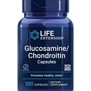 Life Extension Glucosamine / Chondroitin Capsules - Joint Health Supplement Pills - Advanced Formula for Healthy Cartilage, Knee Support & Joints Strength - Gluten Free, Non-GMO - 100 Capsules