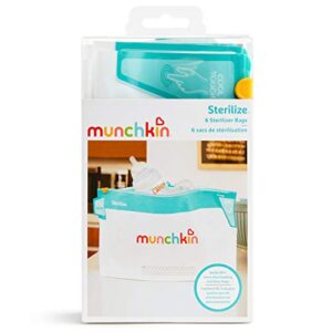 Munchkin® Sterilize™ Microwave Bottle Sterilizer Bags, Eliminates up to 99.9% of Common Bacteria, 30 Uses per Bag, 6 Pack