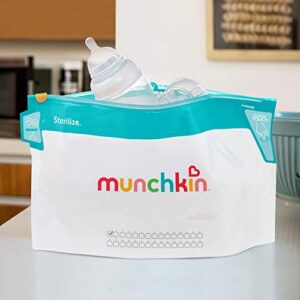 Munchkin® Sterilize™ Microwave Bottle Sterilizer Bags, Eliminates up to 99.9% of Common Bacteria, 30 Uses per Bag, 6 Pack