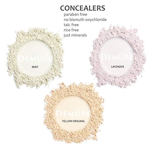 Demure Mineral Make Up, Mineral Concealer (Original), Dark Circles Under Eye Treatment, Under Eye Concealer, Made with Pure Crushed Minerals, Loose Powder. Concealer (Yellow) By Demure (2 grams)