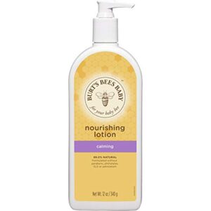 burt’s bees baby nourishing lotion, calming baby lotion – 12 ounce bottle (pack of 3)