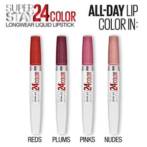 Maybelline Super Stay 24, 2-Step Liquid Lipstick Makeup, Long Lasting Highly Pigmented Color with Moisturizing Balm, Perpetual Plum, Purple, 1 Count