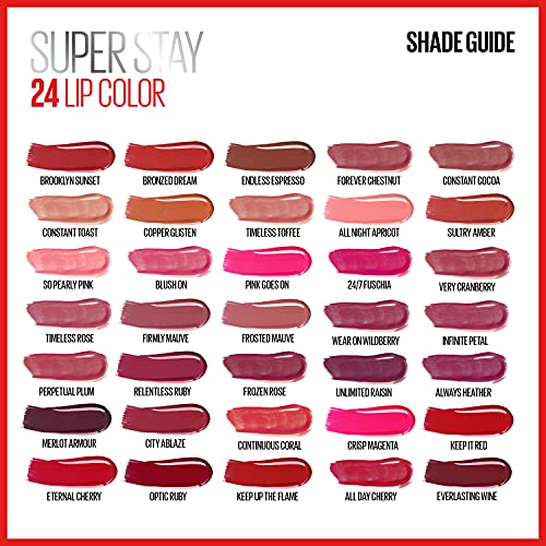 Maybelline Super Stay 24, 2-Step Liquid Lipstick Makeup, Long Lasting Highly Pigmented Color with Moisturizing Balm, Perpetual Plum, Purple, 1 Count