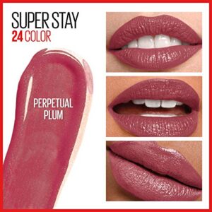 Maybelline Super Stay 24, 2-Step Liquid Lipstick Makeup, Long Lasting Highly Pigmented Color with Moisturizing Balm, Perpetual Plum, Purple, 1 Count