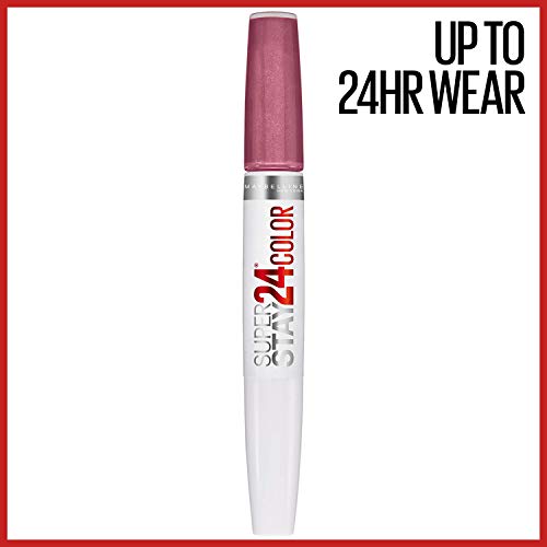 Maybelline Super Stay 24, 2-Step Liquid Lipstick Makeup, Long Lasting Highly Pigmented Color with Moisturizing Balm, Perpetual Plum, Purple, 1 Count