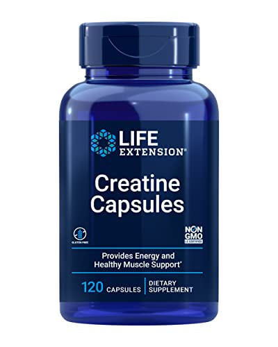 Life Extension Creatine Capsules – For Healthy Muscle Performance - Energy Support Supplement Non-GMO, Gluten Free – 120 Capsules