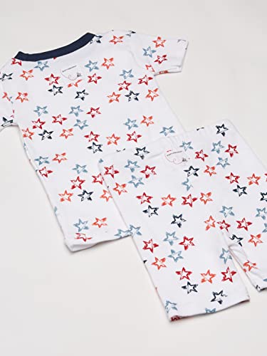 Burt's Bees Baby Baby Boys' Pajamas, Tee and Pant 2-Piece Pj Set, 100% Organic Cotton, Patriotic Tee & Shorts, 4X-Small