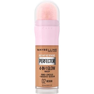 maybelline new york instant age rewind instant perfector 4-in-1 glow makeup, medium