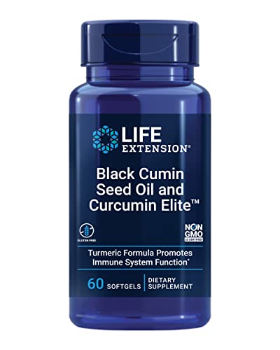 Life Extension Black Cumin Seed Oil & Curcumin Elite Turmeric Extract - Supplement - Formula for Healthy Immune System & Whole-Body Health- Gluten Free, Non-GMO - 60 Softgels