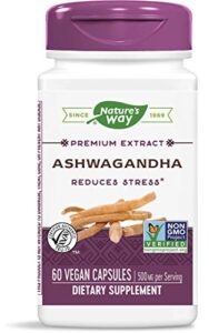 nature’s way ashwagandha reduces stress* adaptogenic* vegan 60 capsules