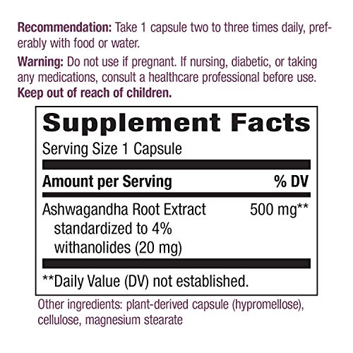 Nature's Way Ashwagandha Reduces Stress* Adaptogenic* Vegan 60 Capsules