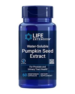life extension water soluble pumpkin seed extract – supplement for bladder and urinary health – non-gmo, gluten-free, vegetarian – 60 capsules