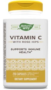 nature’s way vitamin c with rose hips immune health* 1000 mg vitamin c per serving 250 capsules