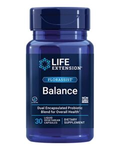 life extension florassist balance probiotic – 7 strains 15 billion cfus – probiotics supplements for men and women – digestive health support – once daily, non-gmo, vegetarian – 30 capsules