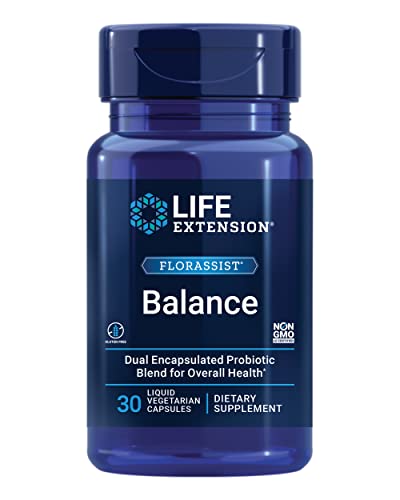 Life Extension FLORASSIST Balance Probiotic - 7 Strains 15 Billion CFUs - Probiotics Supplements for Men and Women - Digestive Health Support – Once Daily, Non-GMO, Vegetarian – 30 Capsules
