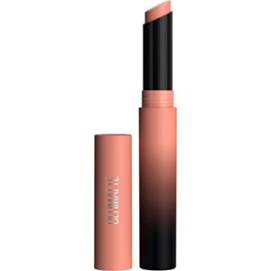maybelline color sensational ultimatte matte lipstick, non-drying, intense color pigment, more blonde, sandy nude, 1 count