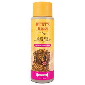 burt’s bees for dogs shampoo & conditioner with papaya & awapuhi fragrance | 2-in-1 dog shampoo & conditioner – sulfate & paraben free, ph balanced for dogs – made in usa, 12 oz