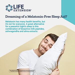 Life Extension Enhanced Sleep without Melatonin - Melatonin Free Sleep Support Supplement with Ashwagandha, Amla Extracts & Casein Milk Peptides – Gluten-Free, Non-GMO, Vegetarian – 30 Capsules