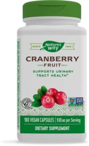 nature’s way cranberry fruit, urinary tract health support* supplement, 930 mg per serving, 180 capsules