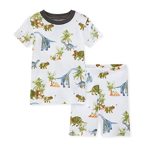 Burt's Bees Baby Baby Boys' Pajamas, Tee and Pant 2-Piece Pj Set, 100% Organic Cotton, Grazing Dinos