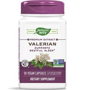 nature’s way valerian, non-gmo, gluten free, 220 mg per serving, 90 capsules
