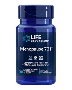 life extension menopause 731 – natural supplement for women health – menopause relief support including hot flashes, night sweats & mood swings – gluten free, non-gmo, vegetarian – 30 tablet