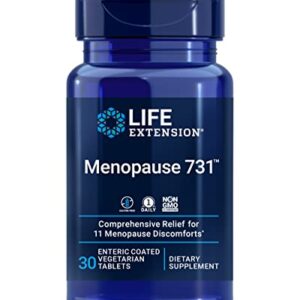 Life Extension Menopause 731 - Natural Supplement for Women Health - Menopause Relief Support Including Hot Flashes, Night Sweats & Mood Swings - Gluten Free, Non-GMO, Vegetarian - 30 Tablet