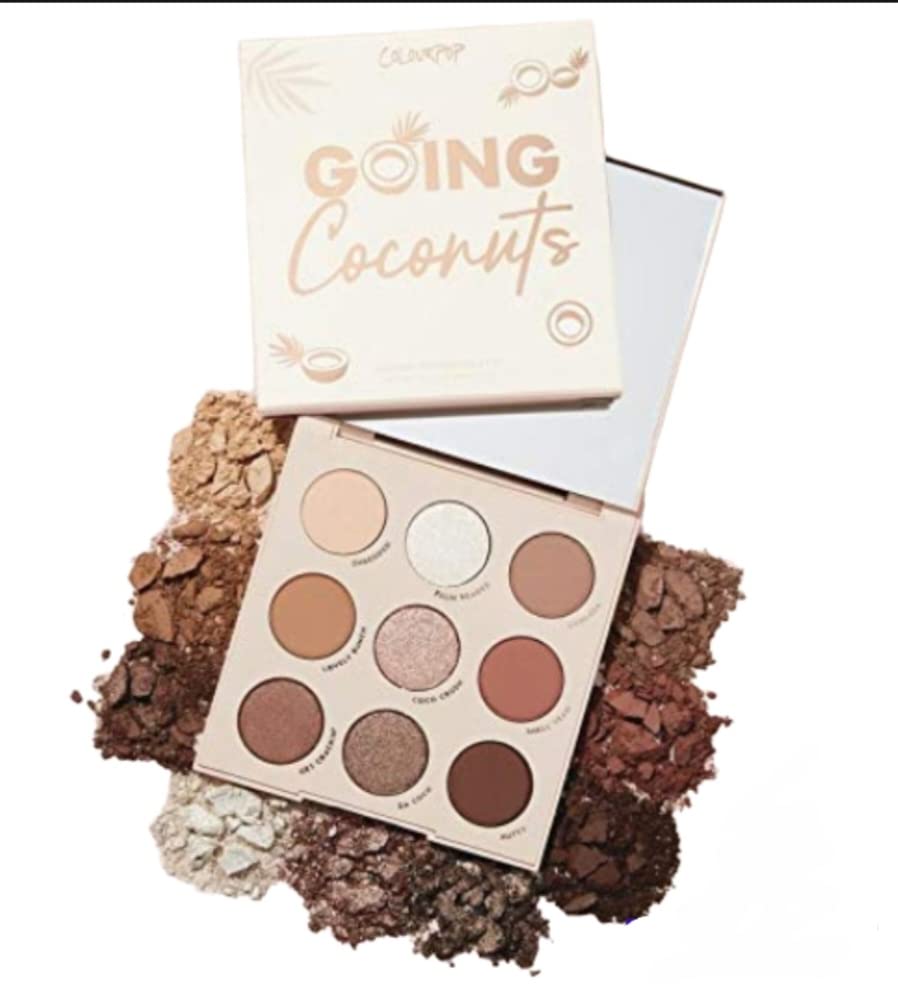 Colourpop ''Going Coconuts'' Shadow Palette - 9 Pan Eyeshadow Palette Full Size, No Box, 0.03 Ounce