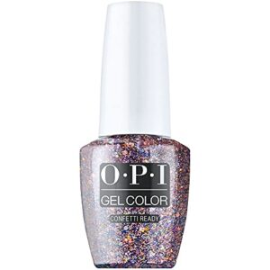 opi gelcolor, confetti ready, glitter gel nail polish, holiday’21 celebration collection, 0.5 fl. oz.
