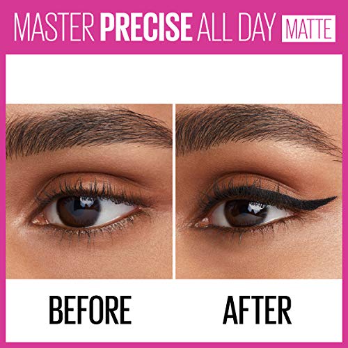 Maybelline Eyestudio Master Precise All Day Waterproof Liquid Eyeliner Makeup, Matte Black, 1 Count