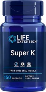 life extension super k, 150 softgels, with vitamin k1 and k2 – mk4 & mk7