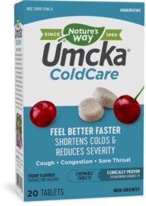 nature’s way umcka coldcare shortens duration & reduces severity, cherry flavored, 20 chewables