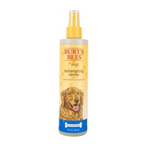 burt’s bees for dogs natural detangling spray with lemon and linseed | dog and puppy fur detangler spray to comb through knots, mats, and tangles- made in the usa, 10 ounces