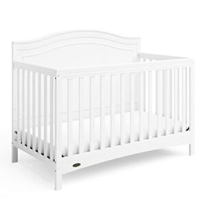 graco paris 4-in-1 convertible crib – fits standard mattress, elegant detailed headboard, converts to full-size toddler daybed, non-toxic finish, expert tested for safer sleep, white
