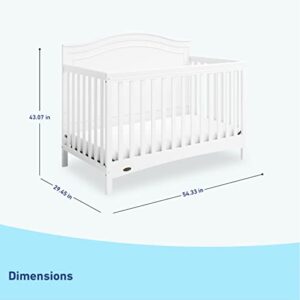 Graco Paris 4-in-1 Convertible Crib - Fits Standard Mattress, Elegant Detailed Headboard, Converts to Full-Size Toddler Daybed, Non-Toxic Finish, Expert Tested for Safer Sleep, White