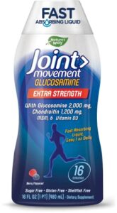 nature’s way joint movement glucosamine fast absorbing liquid, 16 day supply, 16 oz, berry flavor