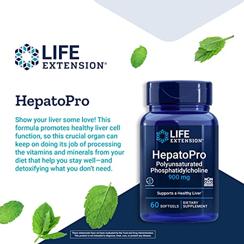 Life Extension HepatoPro Polyunsaturated Phosphatidylcholine - Phosphatidylcholine PPC Supplement for Liver Health Support and Detox – Non-GMO, Gluten-Free – 60 Softgels