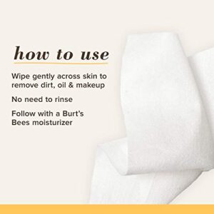 Burt's Bees, 3 in Facial Cleanser Towelettes and Makeup Remover Wipes and Made Repurposed Cotton, Micellar with Coconut & Lotus Water, 30 Count (Pack of 2)