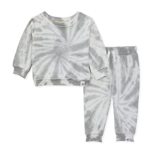 burt’s bees baby unisex baby sweatshirt and jogger pant set, top & bottom outfit bundle, 100% organic cotton